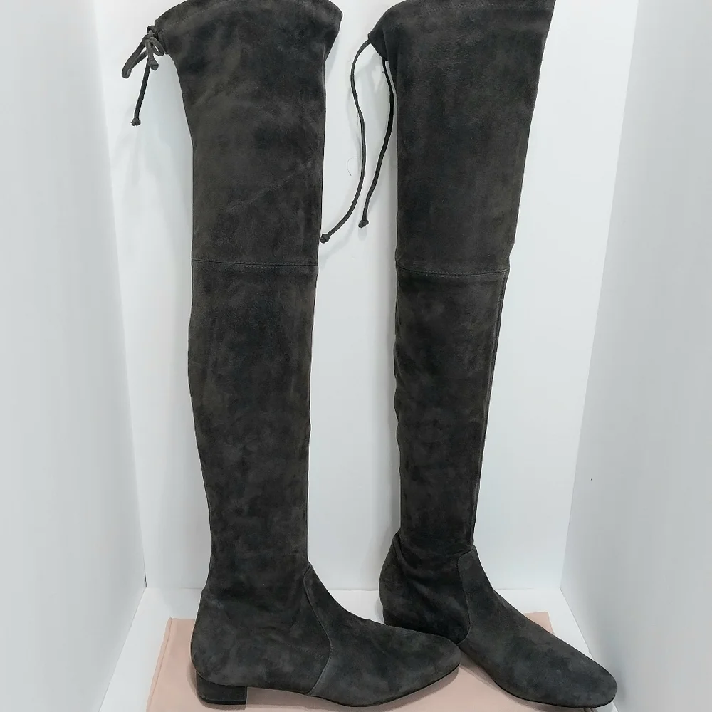 Stuart Weitzman Lowland Over-The-Knee Suede‎ Boots, Size 8.5|EUR 39